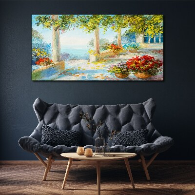 Foto auf leinwand Frühlingslandschaft mit Blumen