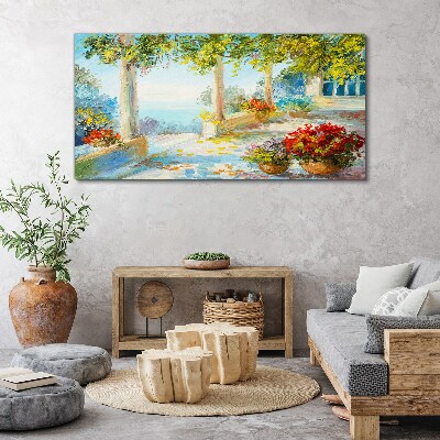 Foto auf leinwand Frühlingslandschaft mit Blumen