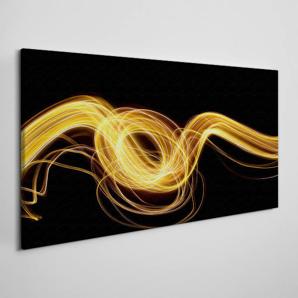 Foto auf leinwand Goldene Lichtstreifen auf Schwarz