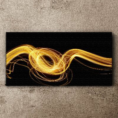 Foto auf leinwand Goldene Lichtstreifen auf Schwarz