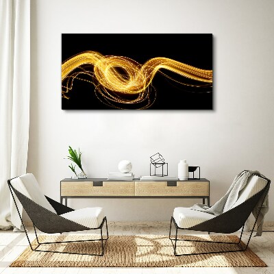 Foto auf leinwand Goldene Lichtstreifen auf Schwarz