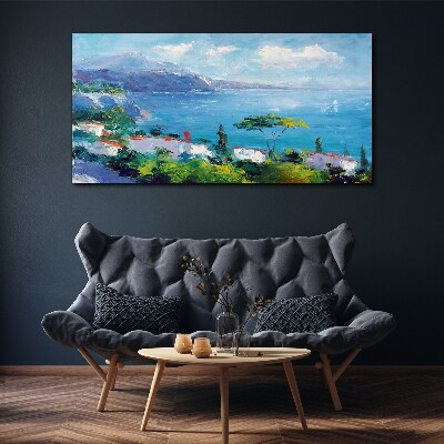 Foto auf leinwand Meeresberge, blaues Meer