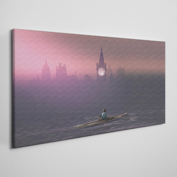 Foto auf leinwand Eingebettet in den Stadtnebel