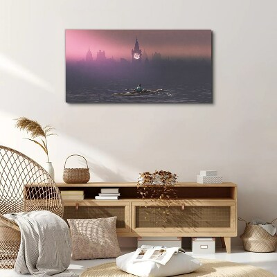 Foto auf leinwand Eingebettet in den Stadtnebel