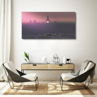 Foto auf leinwand Eingebettet in den Stadtnebel