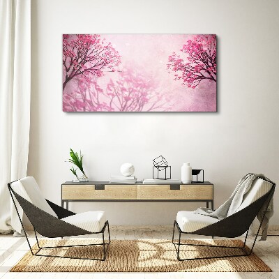 Bild auf leinwand Rosa Blüten in Frühlingsaura