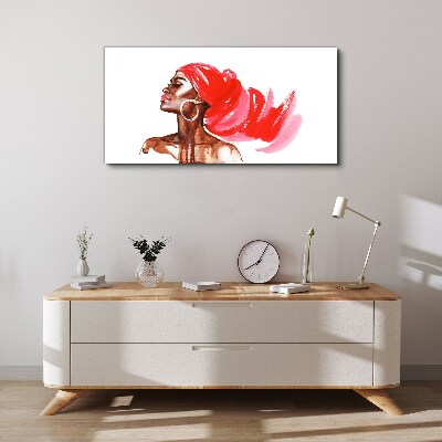 Foto auf leinwand Porträt einer Frau mit roten Haaren