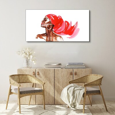 Foto auf leinwand Porträt einer Frau mit roten Haaren
