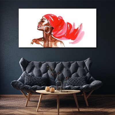 Foto auf leinwand Porträt einer Frau mit roten Haaren