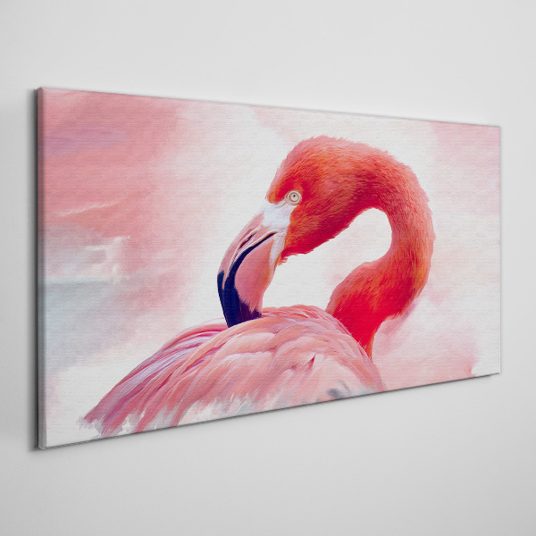 Bild auf leinwand Rosa Flamingo in Pastellfarben
