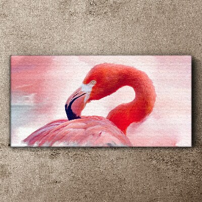 Bild auf leinwand Rosa Flamingo in Pastellfarben