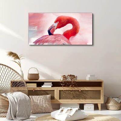 Bild auf leinwand Rosa Flamingo in Pastellfarben