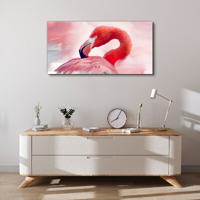 Bild auf leinwand Rosa Flamingo in Pastellfarben