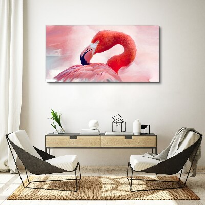 Bild auf leinwand Rosa Flamingo in Pastellfarben