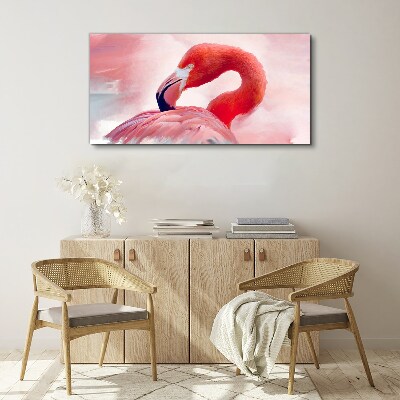 Bild auf leinwand Rosa Flamingo in Pastellfarben