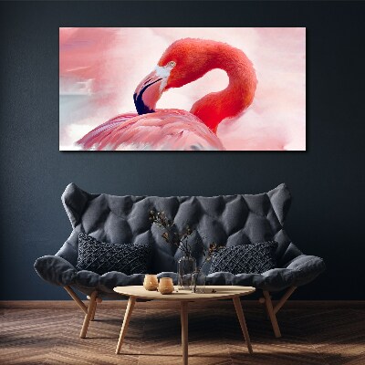 Bild auf leinwand Rosa Flamingo in Pastellfarben