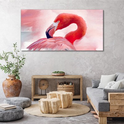 Bild auf leinwand Rosa Flamingo in Pastellfarben