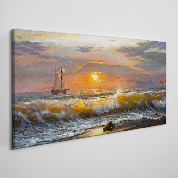 Foto auf leinwand Sonnenuntergang über dem Meer