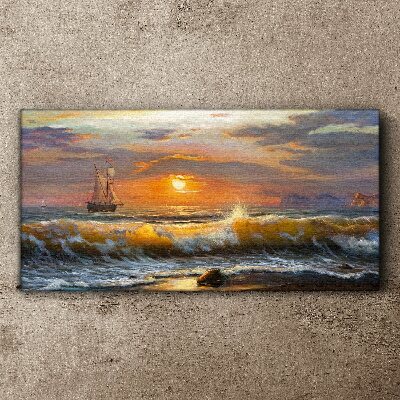 Foto auf leinwand Sonnenuntergang über dem Meer