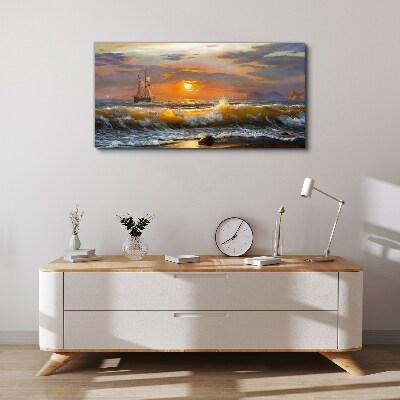 Foto auf leinwand Sonnenuntergang über dem Meer