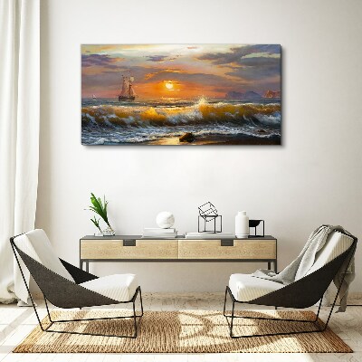 Foto auf leinwand Sonnenuntergang über dem Meer