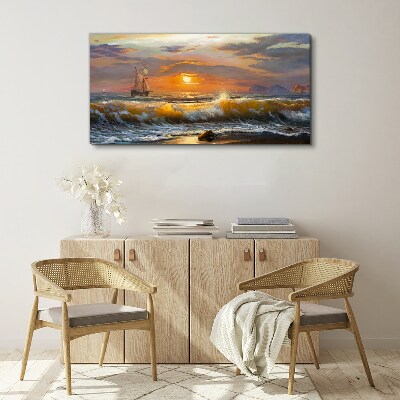 Foto auf leinwand Sonnenuntergang über dem Meer