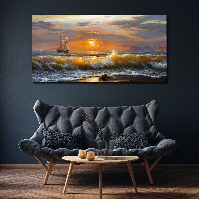 Foto auf leinwand Sonnenuntergang über dem Meer
