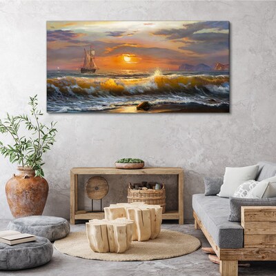 Foto auf leinwand Sonnenuntergang über dem Meer