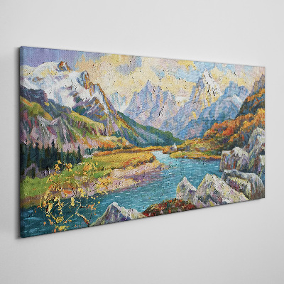 Bild auf leinwand Berglandschaft mit Fluss
