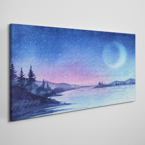 Foto auf leinwand Ein zauberhafter Abend am See