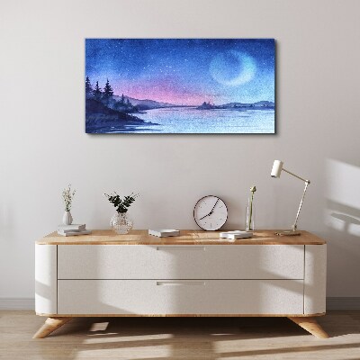 Foto auf leinwand Ein zauberhafter Abend am See