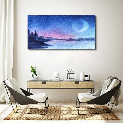 Foto auf leinwand Ein zauberhafter Abend am See