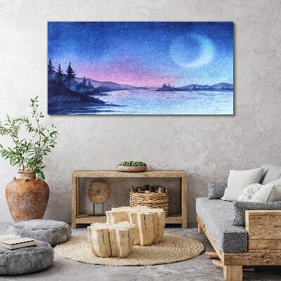 Foto auf leinwand Ein zauberhafter Abend am See