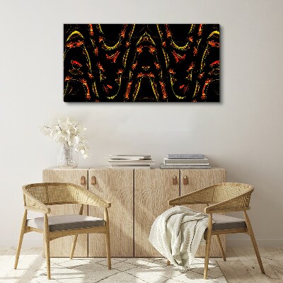 Bild auf leinwand Dynamische Linien in Rot und Gelb