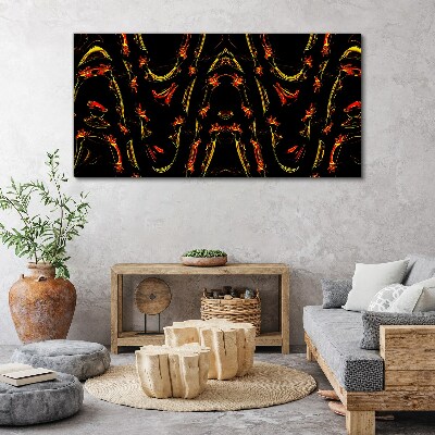 Bild auf leinwand Dynamische Linien in Rot und Gelb