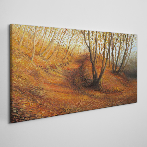 Foto auf leinwand Goldener Herbst im Wald