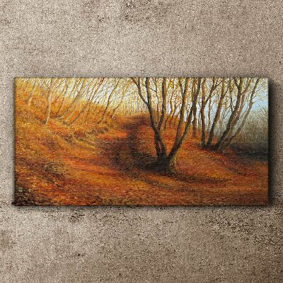 Foto auf leinwand Goldener Herbst im Wald