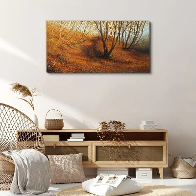 Foto auf leinwand Goldener Herbst im Wald