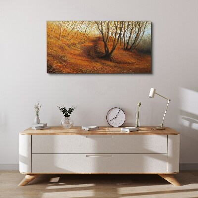 Foto auf leinwand Goldener Herbst im Wald