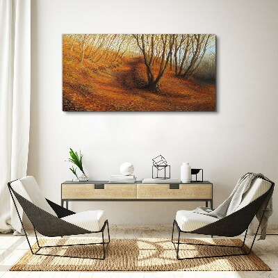 Foto auf leinwand Goldener Herbst im Wald