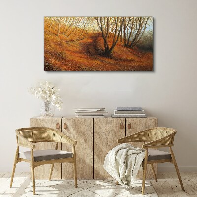 Foto auf leinwand Goldener Herbst im Wald