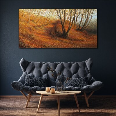 Foto auf leinwand Goldener Herbst im Wald