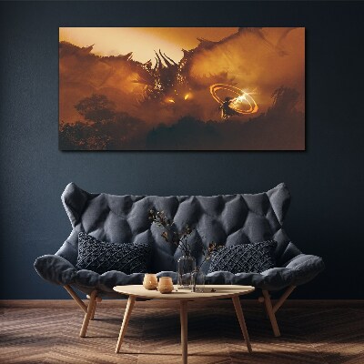 Fotobilder Drache im Feuer eines magischen Rituals