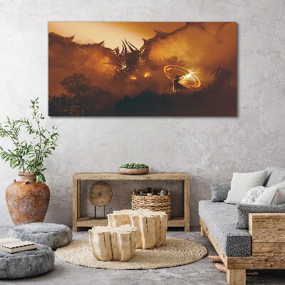 Fotobilder Drache im Feuer eines magischen Rituals