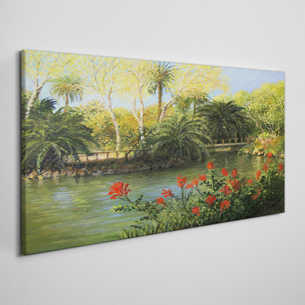 Foto auf leinwand Tropische Landschaft mit einem Fluss