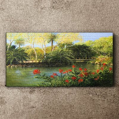 Foto auf leinwand Tropische Landschaft mit einem Fluss