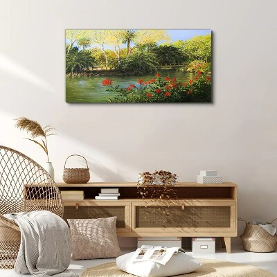 Foto auf leinwand Tropische Landschaft mit einem Fluss