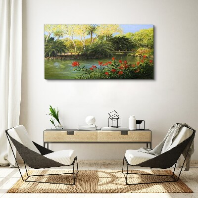 Foto auf leinwand Tropische Landschaft mit einem Fluss
