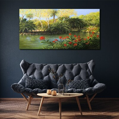 Foto auf leinwand Tropische Landschaft mit einem Fluss