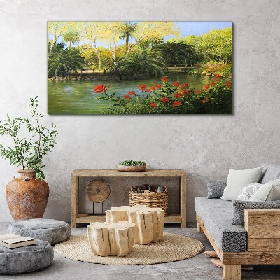 Foto auf leinwand Tropische Landschaft mit einem Fluss